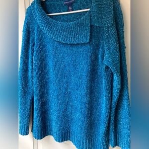 Velour designed cowl neck style top